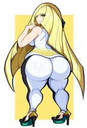 aether_foundation ai_generated blonde_hair dat_ass female female_focus female_only full_body huge_ass lusamine_(pokemon) mature_female milf mullon novelai pokemon pokemon_sm seductive_smile smile solo that_ass_was_fat thick_thighs