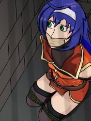 1girls bondage bound damsel_in_distress dungeon female female_only femsub fire_emblem fire_emblem:_path_of_radiance fire_emblem:_radiant_dawn gag gagged imprisoned mia_(fire_emblem) mia_path_of_radiance mia_radiant_dawn solo tape tape_gag videogamedid