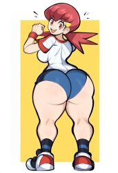 ai_generated ass dat_ass female female_focus female_only full_body huge_ass mullon novelai pokemon pokemon_hgss shoes sneakers solo that_ass_was_fat whitney_(pokemon)