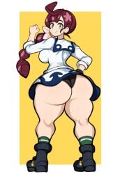 ai_generated ass chloe_(pokemon) dat_ass female female_focus female_only full_body huge_ass mullon novelai panties pokemon pokemon_journeys skirt smile solo that_ass_was_fat