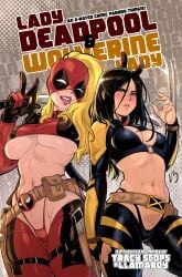 avengers black_hair blonde_hair female lady_deadpool laura_kinney llamaboy marvel marvel_comics partially_clothed wanda_wilson x-23 x-men