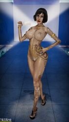 3d bioshock bioshock_infinite blue_eyes breasts busty cum cum_in_glass cum_in_wine_glass cum_on_body cum_on_breasts elizabeth_comstock female female_focus female_only full_body high_heels hourglass_figure jewelry nic_otine nude nude_female nudity tagme tattoo wide_hips wine_glass