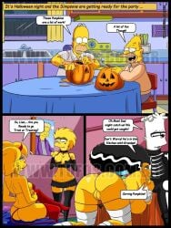 2girls 3boys abraham_simpson bart_simpson comic halloween homer_simpson incest lisa_simpson maggie_simpson marge_simpson milf the_simpsons tufos