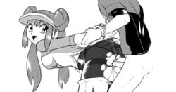 1boy 1girls bent_over blake_(pokemon_adventures) cum cum_on_panties cum_on_pantyhose d: erect_nipples female from_behind handcuffs looking_back monochrome nate_(pokemon) open_mouth panties panties_aside pantyhose penis pokemon pokemon_(manga) pokemon_adventures pokemon_bw pokemon_bw2 pussy pussy_juice rape rosa_(pokemon) shorts_down shorts_pull striped_panties torn_pantyhose visor wet_panties whitley_(pokemon_adventures)