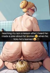 ai_generated analingus ass ass_worship bbw bidet big_butt blonde_hair bun_hair bunned_hair cellulite chubby chubby_female civitai cleaning_ass daballsman dialogue discipline discipline_sex dominant_female dommy_mommy dumptruck_ass eating_ass english_text fat fat_ass fat_female female_raping_male female_rapist femdom forced_facesitting forced_facesitting_with_pussy forced_oral gigantic_ass glasses grounded grounding huge_ass human_bidet human_toilet_paper katie's_son_(daballsman) katie_(daballsman) licking_ass male/female malesub mature_female milf mommy mother/son mother_and_son nerdy nerdy_milf nerdy_mom nude_female older_female overweight overweight_female punishment rape reverse_rape rimjob rimming selfie shirt sitting_on_face sitting_on_person snapchat text texting thiccwithaq_(ai_style) tongue_out wearing_glasses wide_hips younger_male