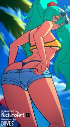 1girls animated ass big_ass big_thighs blue_eyes brazil brazilian brazilian_female brazilian_miku breasts butt crop_top cyan_hair diives female female_only gif hatsune_miku latin_american_hatsune_miku_(meme) long_hair looking_at_viewer looking_back no_bra shirt shorts shorts_down small_breasts smile solo sunglasses sunglasses_on_head tagme tan tan_body tanline tanned tanned_skin thick_hips thick_thighs thighs thong tongue tongue_out twintails vocaloid wide_hips yellow_shirt