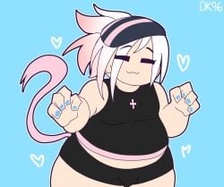 1boy agora_(daisykitty96) belly_peek chubby chubby_belly chubby_femboy closed_eyes daisykitty96 femboy male midriff_peek tail