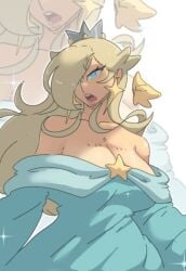 big_breasts bimbo blonde_female blonde_hair blonde_hair_female blue_dress gown leedraw11 luma mario_(series) princess_rosalina super_mario_galaxy