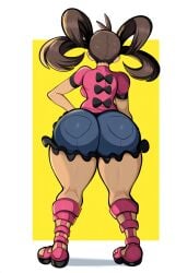 ai_generated ass back_view dark-skinned_female dark_skin dat_ass female female_focus female_only full_body huge_ass mullon novelai pokemon pokemon_xy shauna_(pokemon) solo that_ass_was_fat