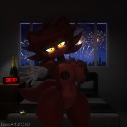 1:1 2024 3d_(artwork) alarm_clock animatronic anthro bedroom big_breasts breasts canid canine clock digital_media_(artwork) female fexa fexa_(cally3d) fexa_(cryptiacurves) fireworks five_nights_at_freddy's fox foxy_(cally3d) foxy_(fnaf) foxyartistc4d fredina's_nightclub fur genitals glowing glowing_eyes hand_on_breast hi_res inviting_to_sex looking_at_viewer machine mammal mtf_crossgender narrowed_eyes navel nipple_piercing nipples piercing pussy reaching_towards_viewer red_body red_fur robot rule_63 scottgames smile solo tail thick_thighs watermark wide_hips wine_bottle yellow_eyes