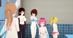 3d 3d_(artwork) big_breasts casual_nudity changing_room chelsea_(crookedbrook) crookedbrook female_only group koikatsu lizzy_(crookedbrook) sari_(crookedbrook) taylor_(crookedbrook) undressing valerie_(crookedbrook)