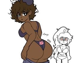 big_ass big_breasts danganronpa danganronpa:_despair_time fanganronpa fat_ass lacroix_rose large_ass lewdscrap lingerie peach_(fruit) rear_view scar tawaki_teruko underwear