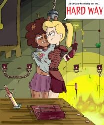 amphibia amphibia_(series) anne_boonchuy arms_up bad_end beaten bondage boobs branding bruised disney disney_channel dominant_female domination female female/female sasha_waybright tagme torture yumail