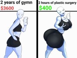 2girls ass base big_ass busty_female comparison fat_ass female gym huge_ass meme petite_female posing slim_girl template trend white_body