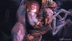 1boy 1girl 3d anal anal_sex animated athletic big_ass blowjob breasts butt chitin cum cum_in_mouth cum_on_face d'vorah handjob kissing kotal_kahn mortal_kombat mortal_kombat_11 muscular_male night no_sound outdoors penetration shulyque spit spit_in_mouth spit_on_penis tagme video