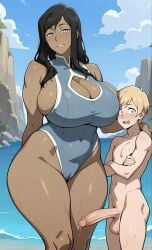 avatar_the_last_airbender ayyaai beach big_balls big_breasts big_penis big_thighs blonde blonde-haired_male blonde_hair blonde_male blue_eyes blush blushing blushing_at_viewer cameltoe dark-skinned_female dark_skin femboy femboy_on_female huge_breasts huge_cock huge_penis hung hung_femboy interracial korra leaking_cum leaking_precum leotard long_hair looking_at_viewer massive_penis mommy older_female older_female_and_younger_male precum pussy size_difference swimsuit tanned tanned_body tanned_female tanned_skin the_legend_of_korra thick_hips thick_legs thick_thighs tits_bigger_than_head veiny_penis voluptuous voluptuous_body voluptuous_female wide_hips wide_thighs younger_male