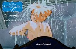 1girls astrogirl500 blonde_hair breasts cinderella_(1950_film) cinderella_(disney) disney disney_princess edit female female_only nipples nude screenshot screenshot_edit shower solo