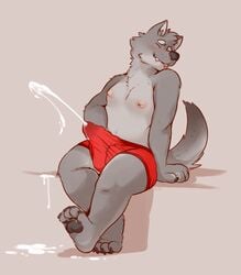 anthro blush boxer_briefs bulge canine character_request closed_eyes clothing cum cum_drip cum_in_clothing cum_in_underwear cum_through_clothes cum_through_underwear cumshot dripping ejaculation erection erection_under_clothes glitter_trap_boy hi_res male male_only mammal masturbation nipples orgasm original original_character penis sitting solo underwear wolf