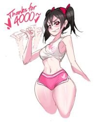 handjob_gesture midriff suggestive_gesture thick_thighs triple-q yazawa_nico