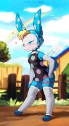 1girls ancesra animal_crossing anthro bunny bunny_ears bunny_girl female female_focus francine_(animal_crossing) furry furry_only hi_res highres petite petite_body slim_waist