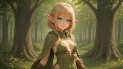 ai_generated cute elf forest green_clothing smile