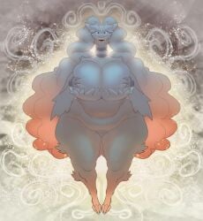 1girls 3_toes 4_fingers anthro aura belly belly_overhang blue_eyes breast_grab breasts breasts_bigger_than_head chubby chubby_female clawed_fingers cleavage collar collarbone curvy divine dragon female female_only front_view fur_tuft furry game_freak grabbing_own_breast hips kemonoci legendary_pokemon light midriff muffin_top navel nintendo overweight pokemon pokemon_(species) reshiram scalie slightly_chubby solo thick_thighs twintails voluptuous voluptuous_female white_body
