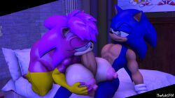 anthro anthro_on_anthro anthro_only anthro_penetrated anthro_penetrating bed big_breasts brother_and_sister female furry furry_female furry_only hedgehog incest male male/female penis pink_hair sfm sonia_the_hedgehog sonic_(series) sonic_the_hedgehog sonic_the_hedgehog_(series) sucking_penis