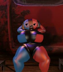 1girls 3d 3d_(artwork) animated bouncing_breasts canine dog eyepatch_bikini female female_only happy_face lobbyandwoopy nintendo nintendo_switch no_sound second_life solo squint swimsuit switch_dog tagme teasing teasing_viewer thick video