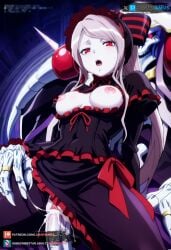 ai_generated ainz_ooal_gown female from_behind juanpiamvs long_hair medium_breasts open_clothes open_mouth overlord_(maruyama) patreon patreon_username penetration ponytail red_eyes sex shalltear_bloodfallen silver_hair subscribestar subscribestar_username watermark