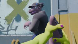 2025 3d 3d_animation animated animation anthro batty_(verybatty) belly big_belly clothed green_body hyper hyper_belly male oc oral_vore original_character purple_eyes shortstack size_difference sound sound_effects squirming stomach_noises tagme verybatty video vore vore_belly