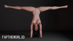 big_breasts blender faptheworl3d handstand handstand_with_split_pose mileena mortal_kombat mortal_kombat_x split splits