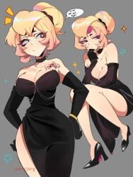 black_dress breasts charlie_(brawl_stars) jenna_jorg thick_thighs