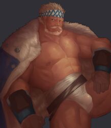 artist_request balls bara beard bulge facial_hair flaccid granblue_fantasy male male_only muscles muscular penis solo solo_male soriz