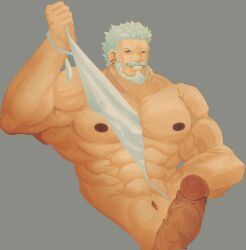 balls bara beard big_penis bighaozi boner erection facial_hair granblue_fantasy male male_only muscles muscular nude penis solo solo_male soriz