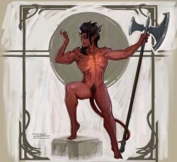 artistic_nude artistic_nudity axe baldur's_gate baldur's_gate_3 battle_axe broad_shoulders buff buff_female bush curvaceous curvy curvy_female curvy_figure dungeons_and_dragons excessive_pubic_hair female female_focus female_only flexing forgotten_realms hairy_pussy happy_trail horned_female jilodraws karlach larian_studios medium_breasts muscle muscle_girl muscle_mommy muscles muscular muscular_arms muscular_female muscular_thighs nonsexual nonsexual_nudity pinup posing posing_for_the_viewer posing_with_weapon pubes pubic_hair pubic_stubble pubic_tuft solo solo_female solo_focus tasteful tasteful_nudity tattoo tiefling toned toned_body toned_female toned_stomach