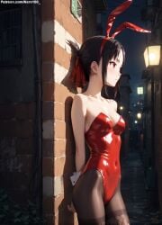 1girls 2d ai_generated areolae armpit bare_arms bare_legs bare_shoulders belly black_hair bunny_ears bunny_girl bunnysuit chest cleavage curvy curvy_figure cute cute_face defeated detailed eyelashes eyeshadow female female_only fishnets fit fit_female focus grey_hair hair high_quality kaguya-sama_wa_kokurasetai_~tensai-tachi_no_renai_zunousen~ legs leotard light-skinned_female light_skin lips lipstick looking_at_viewer makeup mascara medium_breasts nero100 nervous outdoors pale-skinned_female pale_skin perky_breasts petite petite_body playboy_bunny posing public red_eyes scared scared_expression seductive seductive_look shinomiya_kaguya shy sidelocks slim_girl slim_waist stable_diffusion tagme teenager thighs thin_waist young