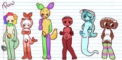 cartoony connie_(dandy's_world) cosmo_(dandy's_world) cuntboy dandy's_world dandy_(dandy's_world) dandys_world dick_chart dickgirl futanari gigi_(dandy's_world) height_chart height_difference looey_(dandy's_world) multiple_boys multiple_girls shrimpo_(dandy's_world) tagme