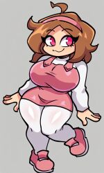 ai_generated brown_hair female female female_only giant_breasts nene_(newgrounds)_(cosplay) only_female pixai wide_hips