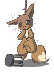 asphyxiation bodily_fluids canid canine crying eevee female feral fox generation_1_pokemon hanged hi_res imminent_death mammal nintendo noose pokemon pokemon_(species) snuff solo tears yuumisocute