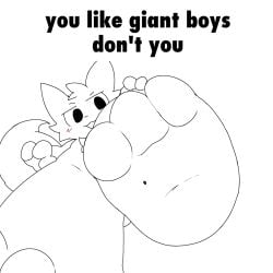 animated big_boy blush boykisser crushing dem_feet feline foot_fetish furry giant_male gif macro meme micro paws