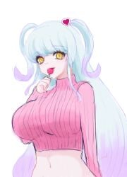 big_breasts knitted_sweater lobotomy_corporation queen_of_hatred ten_oekaki