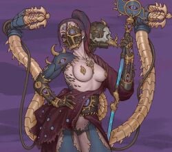 1girls adeptus_mechanicus artist_request chaos_(warhammer) cybernetics dark_mechanicus female looking_at_viewer mechanical_tentacles tagme_(artist) warhammer_(franchise) warhammer_40k