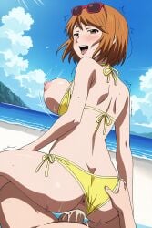 1girls ahe_gao ai_generated beach blush bouncing_breasts chiyo_yumehara cum cum_in_pussy cum_inside metalchromex more_at_source open_mouth orange_eyes orange_hair pov pov_eye_contact reverse_cowgirl_position saiki_kusuo_no_psi_nan self_upload sex short_hair stable_diffusion swimsuit