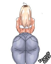 ass ass_bigger_than_head ass_focus back_view behind behind_view bethany_(fellatrix) big_ass big_butt big_thighs bleached_blonde_hair blonde_hair brown_hair crop_top dyed_hair fellatrix female gigantic_ass jeans keyaruki massive_ass posing posing_for_the_viewer thighs