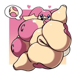 1:1 absurd_res anthro areola ass audino big_areola big_breasts big_butt big_nipples blue_eyes breasts chubby egg female generation_5_pokemon genitals heart_symbol hi_res huge_areola huge_areolae huge_breasts huge_butt huge_nipples huge_thighs impregnation_request looking_at_viewer nintendo nipples nsfwoaf nude obese open_mouth overweight pink_areola pink_nipples pokemon pokemon_(species) pussy solo speech_bubble tan_body thick_thighs