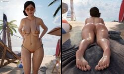 3d areolae areolae_peek areolae_visible_through_clothing ass asshole beach bikini bikini_bottom bikini_top breasts curves curvy_body curvy_female curvy_figure feet huge_ass huge_breasts mature mature_female micro_bikini milf nude older_female rio_morales rio_morales_(playstation) soles solo solo_female solo_focus spider-man_(ps4) spider-man_(series) squished_breasts sunglasses sweat sweaty thick thick_legs thick_thighs thighs voluptuous waist wet_body wet_hair wet_panties wide_hips widowed_milf wtfsths