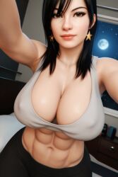 3d 3d_(artwork) abs ai ai_generated big_ass big_booty big_breasts black_hair busty cleavage emo female goth long_hair muscular_female oc original_character pale_skin radnsad solo solo_female solo_focus tensor tensor.art tensor_art thick_thighs uno(oc) uno(oc) white_skin