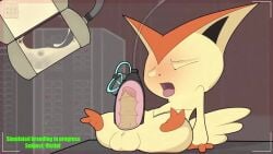 balls blush cum cum_inside fleshlight foreskin furry half-closed_eyes looking_pleasured milking_cum milking_machine milking_penis open_mouth penis pokemon pokemon_(species) semi-anthro sex_toy tagme talentlesshack tongue tongue_out victini video