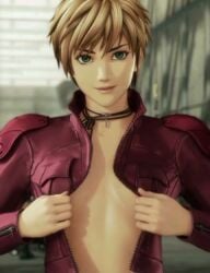 accurate_art_style ai_generated animated appleseed blonde_hair breasts breasts_out cgi deunan_knute flashing flashing_breasts lens_flare nipples pixie_cut smile tagme undressing video