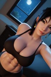 3d 3d_(artwork) abs ai ai_generated big_ass big_booty big_breasts black_hair busty cleavage emo female goth long_hair muscular_female oc original_character pale_skin radnsad solo solo_female solo_focus tensor tensor.art tensor_art thick_thighs uno(oc) uno(oc) white_skin